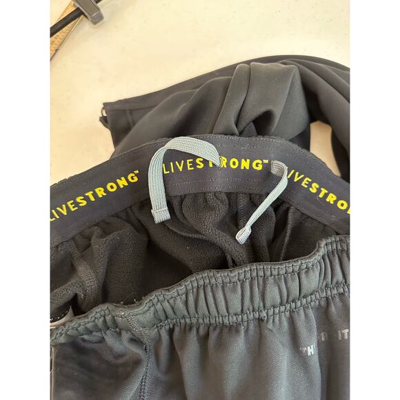 Nike Therma-Fit Pants Mens Small LiveStrong Black Yellow Relaxed Fit Bungee Pock - Picture 9 of 9